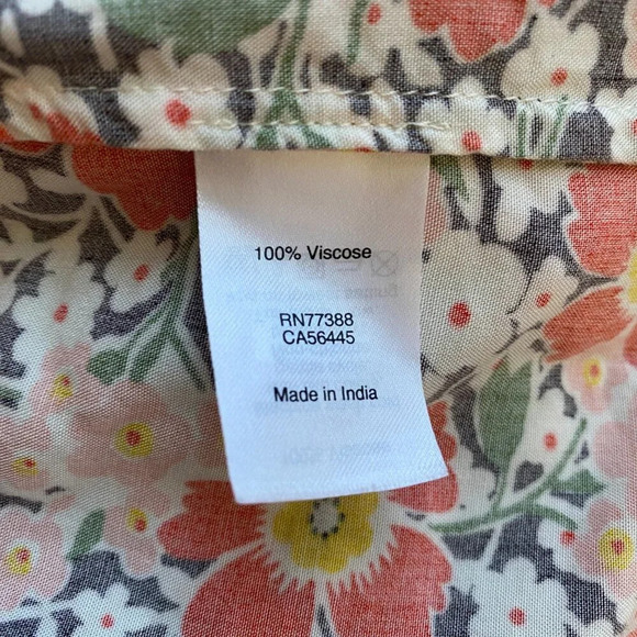 J.Crew Mercantile Short Sleeve Floral Midi Wrap Dress Women's XS Orange V-Neck - Picture 13 of 14